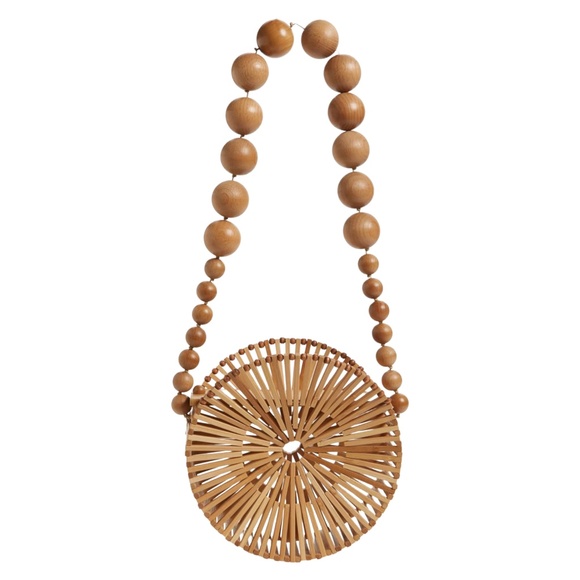 cult gaia Handbags - NWT Cult Gaia Bamboo Luna Bag Natural Tan